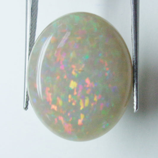 18.83 Carat Natural Grey Opal Gemstone with Rainbow Play of Color